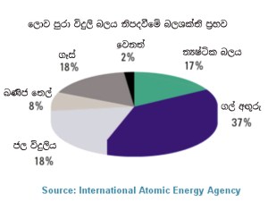 විදුලි බලය නිපදවීමට ගන්නා ඉන්ධන වර්ග