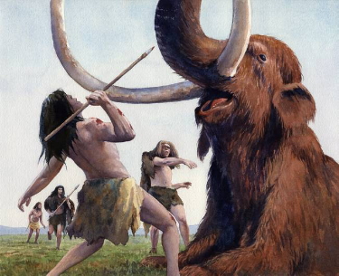 Neanderthal-killing-a-Mammoth